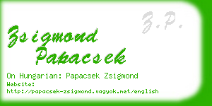 zsigmond papacsek business card